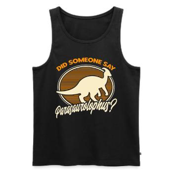 Parasaurolophus Dinosaur Lover Gift - Men's Premium Organic Tank Top - black - Front - AI Model Male 178 light (178cm)