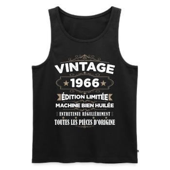 Vintage 1966 Édition Limitée - Débardeur bio Premium Homme - noir - Devant - Michal (187cm)