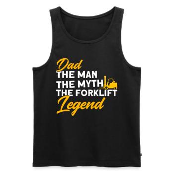 Forklift driver Papa, the forklift legend - Men's Premium Organic Tank Top - black - Front - AI Model Male 178 light (178cm)