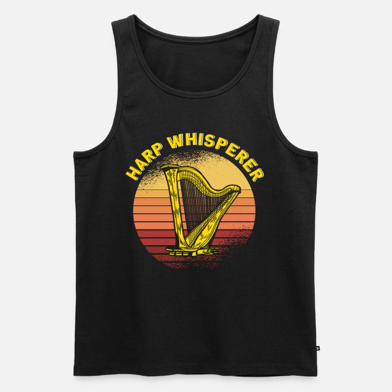Harfenist Harfenflüsterer Geschenk - Männer Premium Bio Tank Top - Schwarz