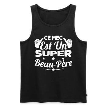 Ce Mec est un Super Beau-Père - Débardeur bio Premium Homme - noir - Devant - AI Model Male 178 light (178cm)