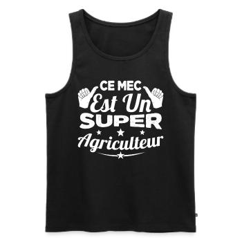 Ce Mec est Un Super Agriculteur Cadeau Humour - Débardeur bio Premium Homme - noir - Devant - Michal (187cm)