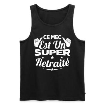 Ce Mec Est Un Super Retraité, Cadeau Pour Retraité - Débardeur bio Premium Homme - noir - Devant - Michal (187cm)