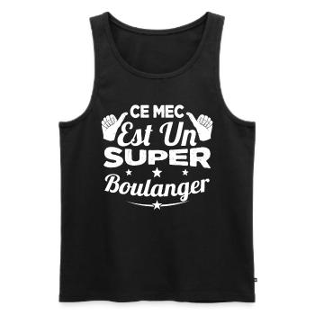 Ce Mec Est Un Super Boulanger Cadeau - Débardeur bio Premium Homme - noir - Devant - Michal (187cm)