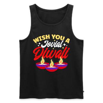 Diwali Hindus Sikh Festival of Lights Gift - Men's Premium Organic Tank Top - black - Front - AI Model Male 178 light (178cm)
