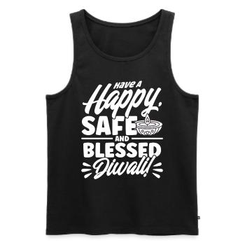 Diwali Hindus Sikh Festival of Lights Gift - Men's Premium Organic Tank Top - black - Front - AI Model Male 178 light (178cm)