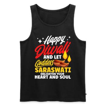 Diwali Hindus Sikh Festival of Lights Gift - Men's Premium Organic Tank Top - black - Front - AI Model Male 178 light (178cm)