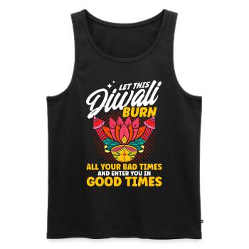 Diwali Hindus Sikh Festival of Lights Gift - Men's Premium Organic Tank Top - black - Front - AI Model Male 178 light (178cm)