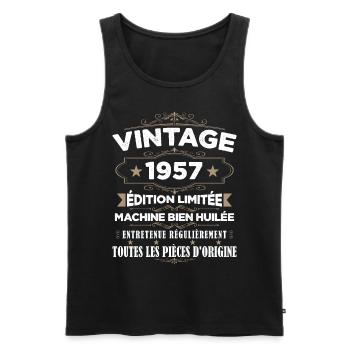Vintage 1957 Edition Limitée - Débardeur bio Premium Homme - noir - Devant - Michal (187cm)