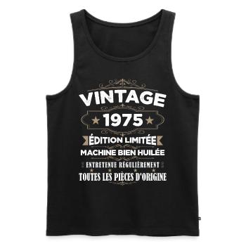 Vintage 1975 Edition Limitée - Débardeur bio Premium Homme - noir - Devant - Michal (187cm)