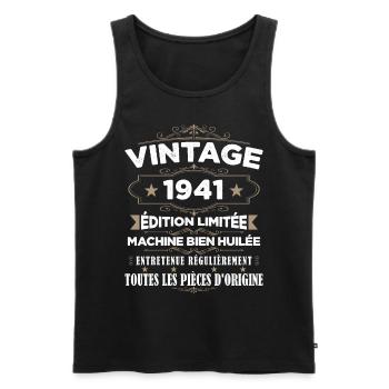 Vintage 1941 Edition Limitée - Débardeur bio Premium Homme - noir - Devant - Michal (187cm)