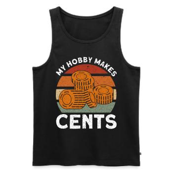 Coin collecting My hobby throws cents off gift - Men's Premium Organic Tank Top - black - Front - AI Model Male 178 light (178cm)