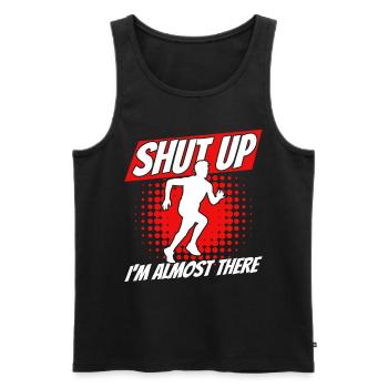 Jogging Running Runner Gift - Men's Premium Organic Tank Top - black - Front - AI Model Male 178 light (178cm)