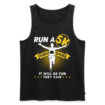 Half Marathon Running Jogger Gift - Men's Premium Organic Tank Top - black - Front - AI Model Male 178 light (178cm)