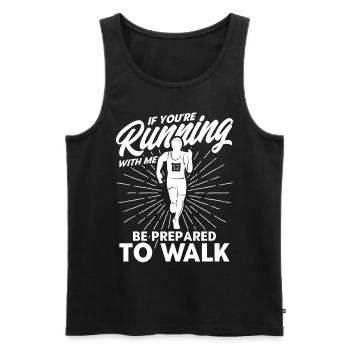 Semi-marathon Jogging Running Cadeau - Débardeur bio Premium Homme - noir - Devant - Michal (187cm)