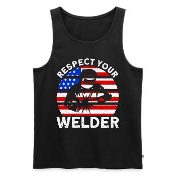 Soudeur SOUDEUR USA Cadeau patriotique - Débardeur bio Premium Homme - noir - Devant - Michal (187cm)