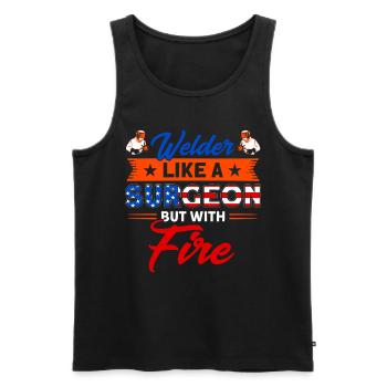 Soudeur SOUDEUR USA Cadeau patriotique - Débardeur bio Premium Homme - noir - Devant - Michal (187cm)