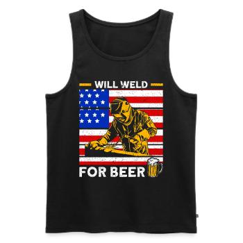 Soudeur SOUDEUR USA Cadeau patriotique - Débardeur bio Premium Homme - noir - Devant - Michal (187cm)