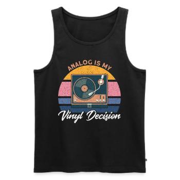 Vinyl Record LP Collector Gift - Men's Premium Organic Tank Top - black - Front - Michal (187cm)