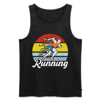 Half Marathon Running Jogging Gift - Men's Premium Organic Tank Top - black - Front - AI Model Male 178 light (178cm)