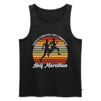 Runner Half Marathon Jogger Gift - Men's Premium Organic Tank Top - black - Front - AI Model Male 178 light (178cm)