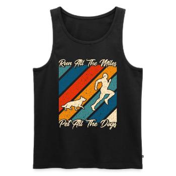 Half Marathon Jogging Running Gift - Men's Premium Organic Tank Top - black - Front - AI Model Male 178 light (178cm)