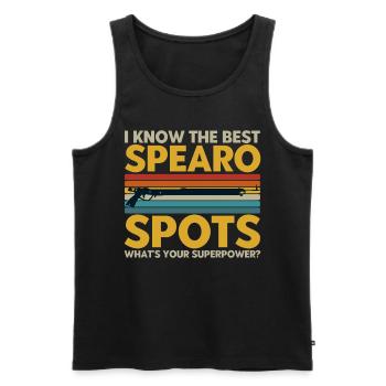 Speerfischer Die besten Speerfischer Spots - Männer Premium Bio Tank Top - Schwarz - Vorne - AI Model Male 178 light (178cm)