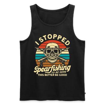 Speerfischer Mit Speerfischen aufgehört Geschenk - Männer Premium Bio Tank Top - Schwarz - Vorne - AI Model Male 178 light (178cm)