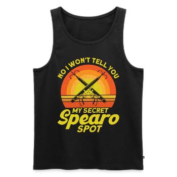 Speerfischer Mein geheimer Speerfisch Spot - Männer Premium Bio Tank Top - Schwarz - Vorne - AI Model Male 178 light (178cm)