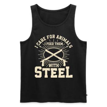 Speerfischen Freitaucher Speerfischer Fischer - Männer Premium Bio Tank Top - Schwarz - Vorne - AI Model Male 178 light (178cm)