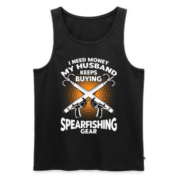 Speerfischen Freitaucher Speerfischer Fischer - Männer Premium Bio Tank Top - Schwarz - Vorne - AI Model Male 178 light (178cm)