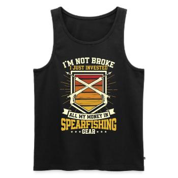 Spearfishing Freediver Spearfisher Fisherman - Men's Premium Organic Tank Top - black - Front - Michal (187cm)