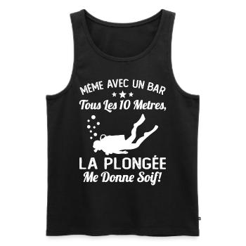 La Plongée Me Donne Soif Mer Cadeau Plongeur Apnée - Débardeur bio Premium Homme - noir - Devant - Michal (187cm)