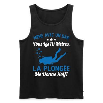 La Plongée Me Donne Soif Mer Cadeau Plongeur Apnée - Débardeur bio Premium Homme - noir - Devant - Michal (187cm)