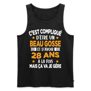 Beau gosse et d'avoir 28 ans Cadeau d'anniversaire - Débardeur bio Premium Homme - noir - Devant - Michal (187cm)