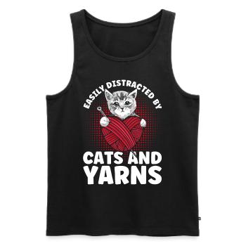 Knitting Knitting Knitting Lovers Gift - Men's Premium Organic Tank Top - black - Front - AI Model Male 178 light (178cm)