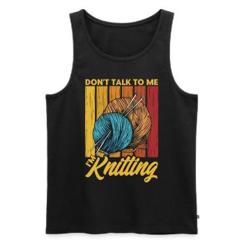 Yarn Knitting Knitting Knitting Lovers Gift - Men's Premium Organic Tank Top - black - Front - Michal (187cm)