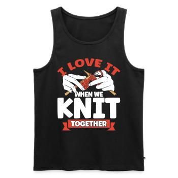 Knitting Knitting Knitting Lovers Gift - Men's Premium Organic Tank Top - black - Front - AI Model Male 178 light (178cm)
