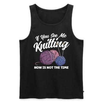 Yarn Knitting Knitting Knitting Lovers Gift - Men's Premium Organic Tank Top - black - Front - Michal (187cm)