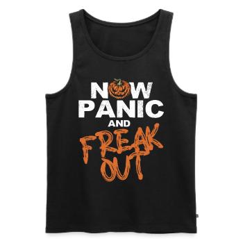 Horror Halloween Jetzt Panik Gruselig - Männer Premium Bio Tank Top - Schwarz - Vorne - Michal (187cm)