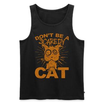 Horror Halloween Anxious Cat Creepy - Men's Premium Organic Tank Top - black - Front - AI Model Male 178 light (178cm)