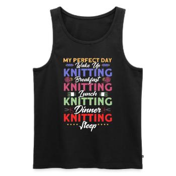 Knitting Fabric Knitting Knitting Gift - Men's Premium Organic Tank Top - black - Front - AI Model Male 178 light (178cm)