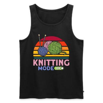 Garn stricken Stricken Stricken Liebhaber Geschenk - Männer Premium Bio Tank Top - Schwarz - Vorne - Michal (187cm)