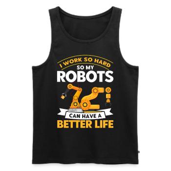 Robotik Roboter Robotik Ingenieur Geschenk - Männer Premium Bio Tank Top - Schwarz - Vorne - Michal (187cm)