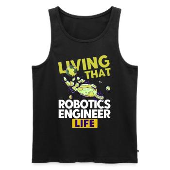 Engineer Teacher Robotics Robot Gift - Men's Premium Organic Tank Top - black - Front - AI Model Male 178 light (178cm)