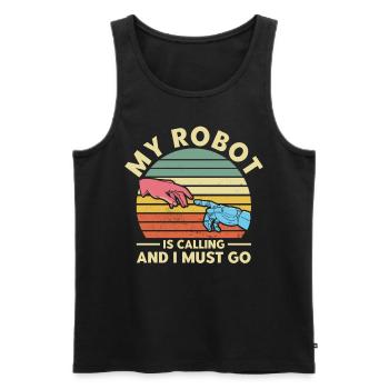 Engineer Teacher Robotics Technology Gift - Men's Premium Organic Tank Top - black - Front - AI Model Male 178 light (178cm)