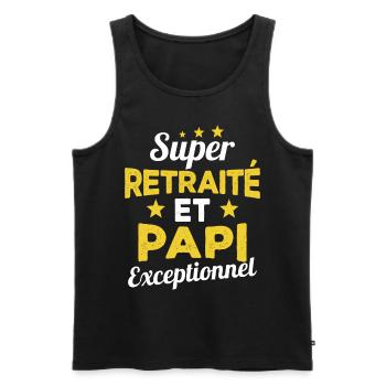 Super Retraité et Papi Exceptionnel Humour Cadeau - Débardeur bio Premium Homme - noir - Devant - Michal (187cm)