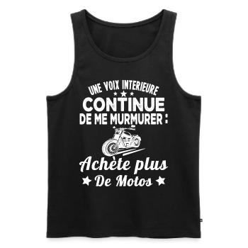 une voix intérieure continue de me murmurer achète - Débardeur bio Premium Homme - noir - Devant - Michal (187cm)