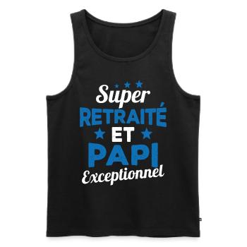 Super Retraité et Papi Exceptionnel Humour Cadeau - Débardeur bio Premium Homme - noir - Devant - Michal (187cm)