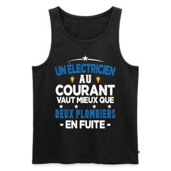 Homme Humour Papa Electricien électricien Cadeau - Débardeur bio Premium Homme - noir - Devant - Michal (187cm)